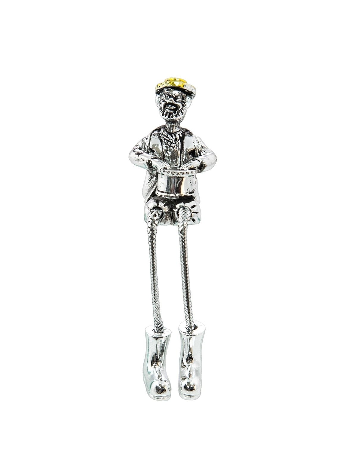 Silver-Plated Shelf Drummer Figurine with String Legs