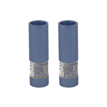 Yair Emanuel Small Shabbat Candlesticks Silver Jerus... | Candlesticks