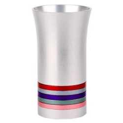 Anodized Aluminum 5 Disc Kiddush Cup - Variety of Colors. Agayof Desig