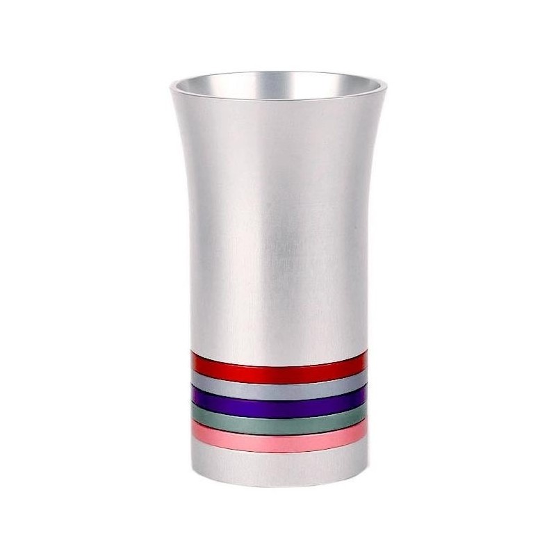 Anodized Aluminum 5 Disc Kiddush Cup - Variety of Colors. Agayof Desig