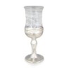 Jewish Wedding Kiddush Cup - Handmade White-Glass and Sterling Silver-