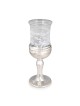 Jewish Wedding Kiddush Cup - Handmade White-Glass and Sterling Silver-