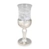 Jewish Wedding Kiddush Cup - Handmade White-Glass and Sterling Silver-