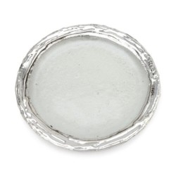 Jewish Wedding Kiddush Cup - Handmade White-Glass and Sterling Silver-