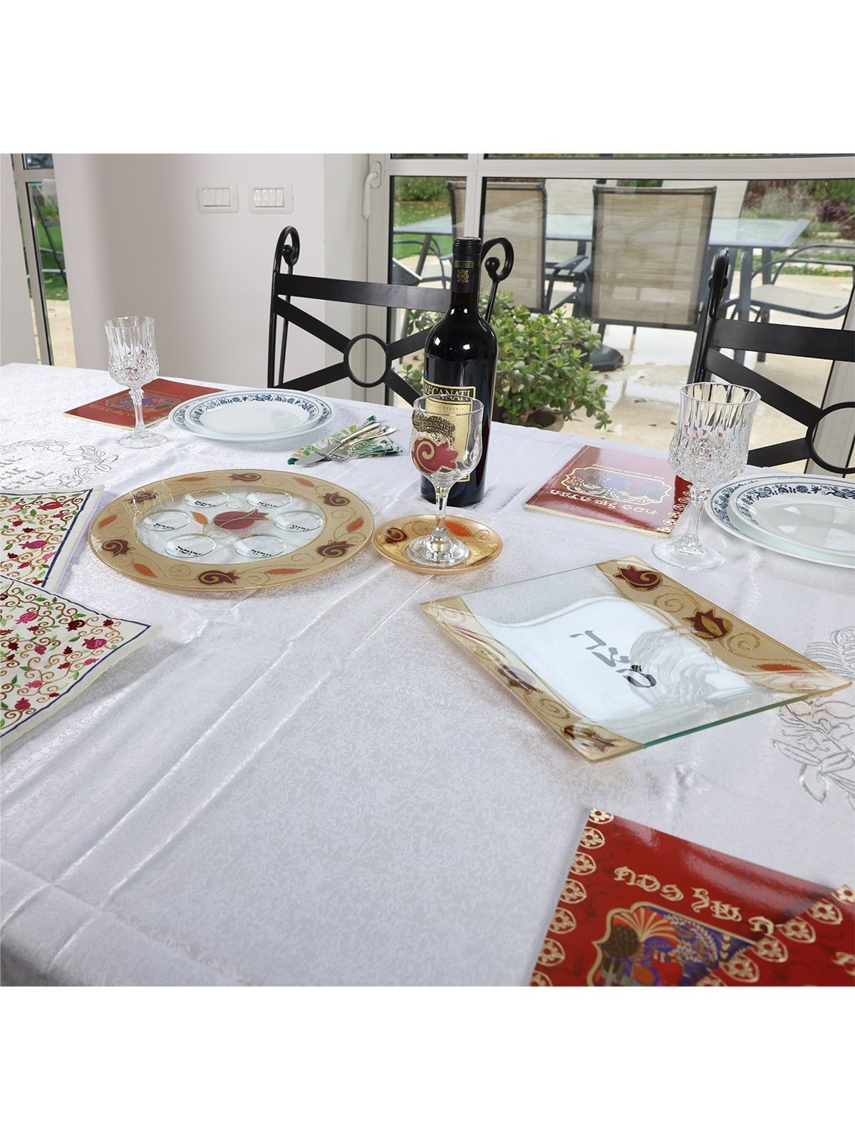 Lily Art Hand Painted Kiddush Cup With Red Pomegranate Design