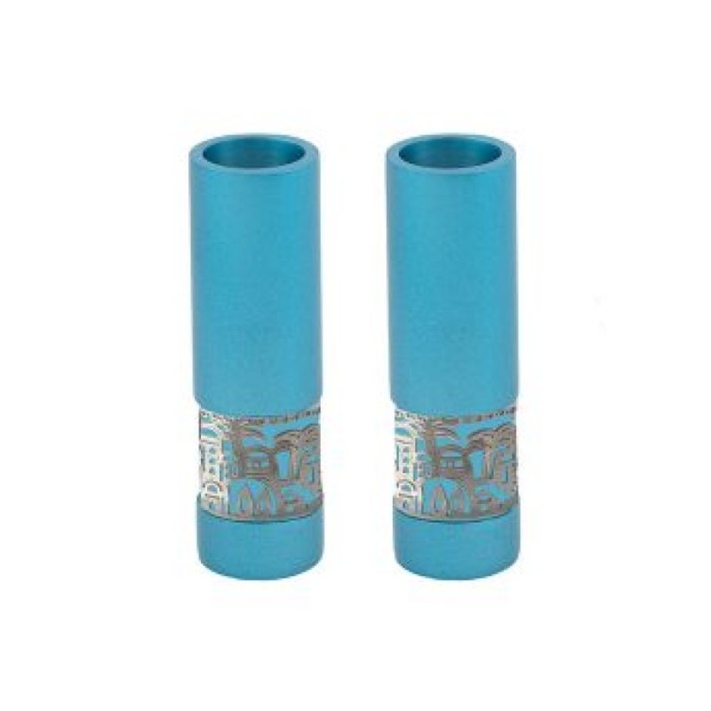 Yair Emanuel Small Shabbat Candlesticks Silver Jerus... | Candlesticks