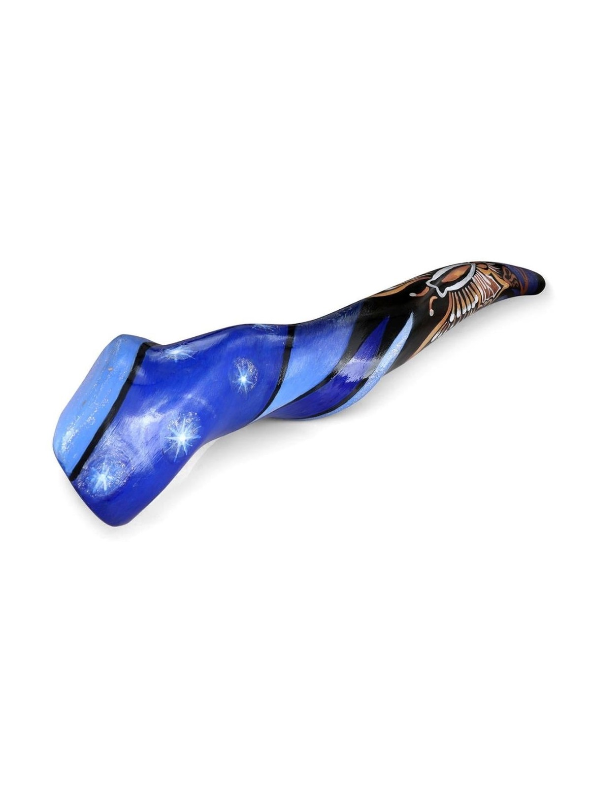 Hand Painted Night Sky Butterfly and Stars Shofar