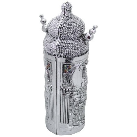 Silver-Plated Jerusalem Sephardic Torah Scroll Replica with Hoshen