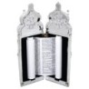Silver-Plated Jerusalem Sephardic Torah Scroll Replica with Hoshen