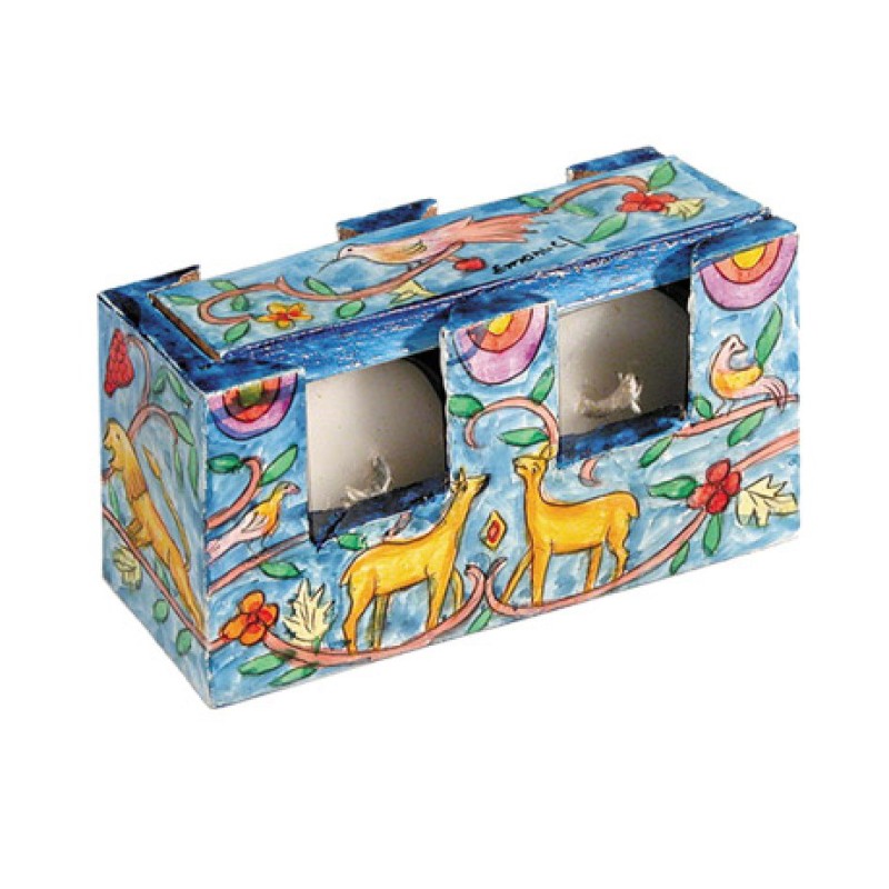 Yair Emanuel Hand Painted Travel Shabbat ... | Candlesticks by Emanuel