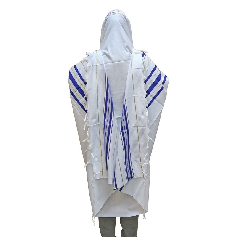 Talitnia Acrylic Tallit - Blue and Gold