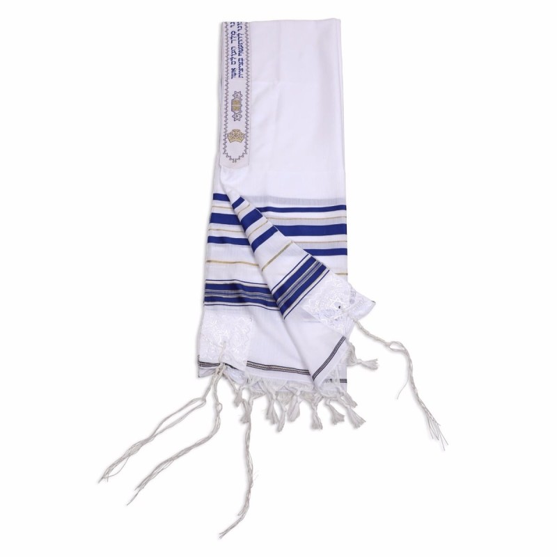 Talitnia Acrylic Tallit - Blue and Gold