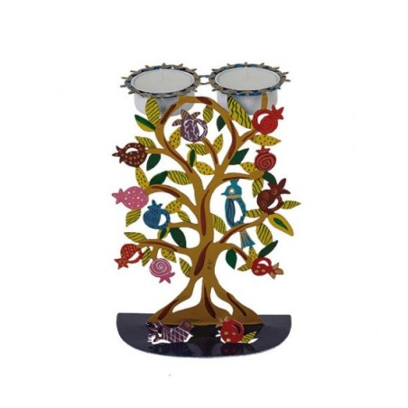 Yair Emanuel Hand Painted Metal Shabbat C... | Candlesticks by Emanuel