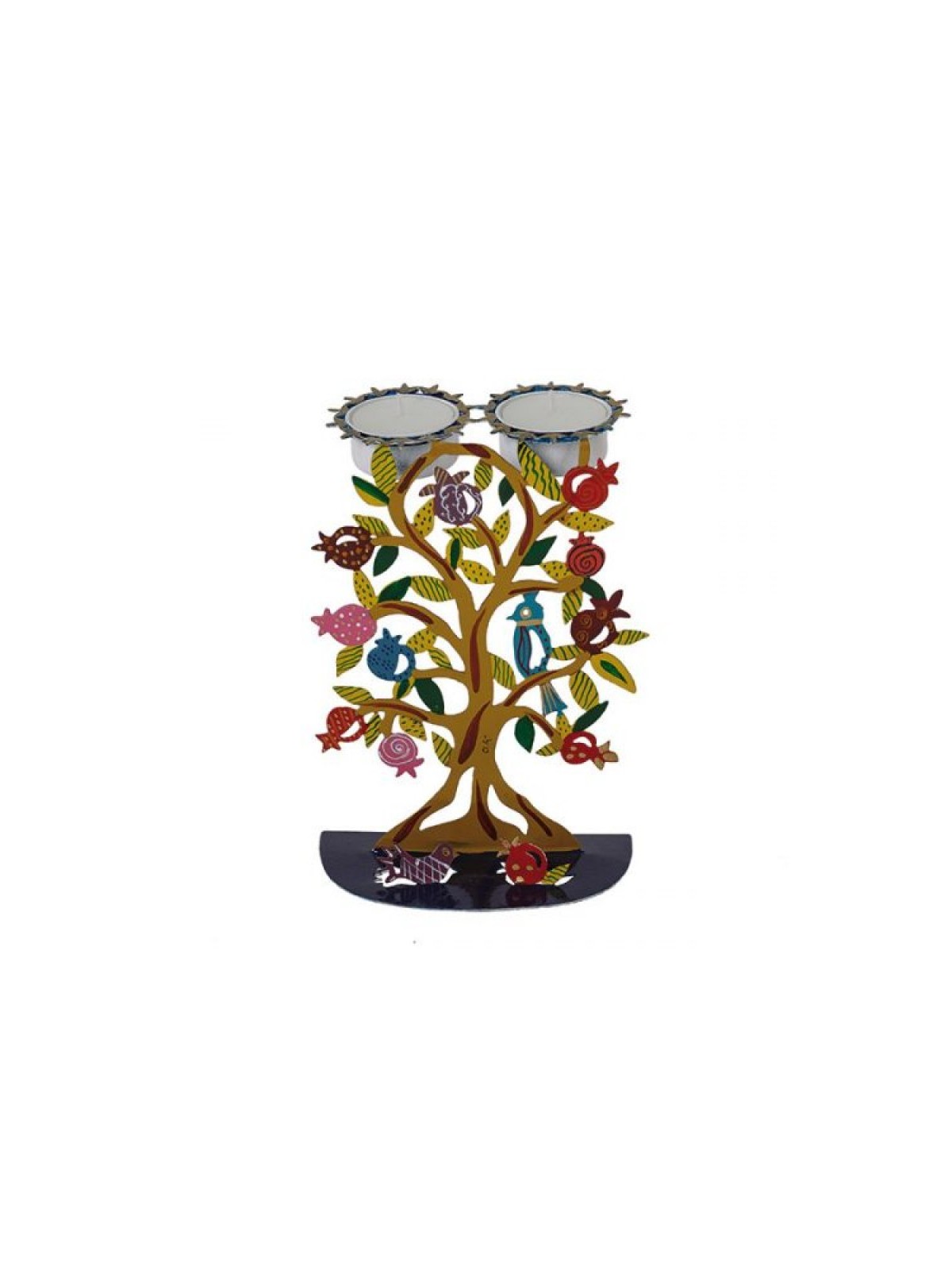 Yair Emanuel Hand Painted Metal Shabbat C... | Candlesticks by Emanuel