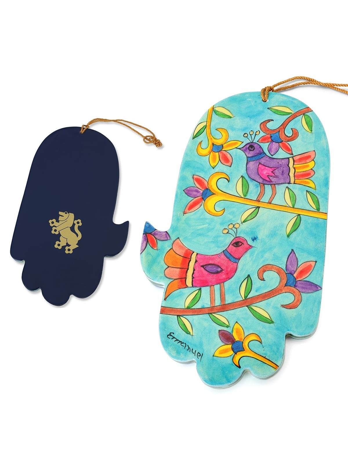 Personalized Wood Painted Hamsa Wall Hanging from Yair Emanuel