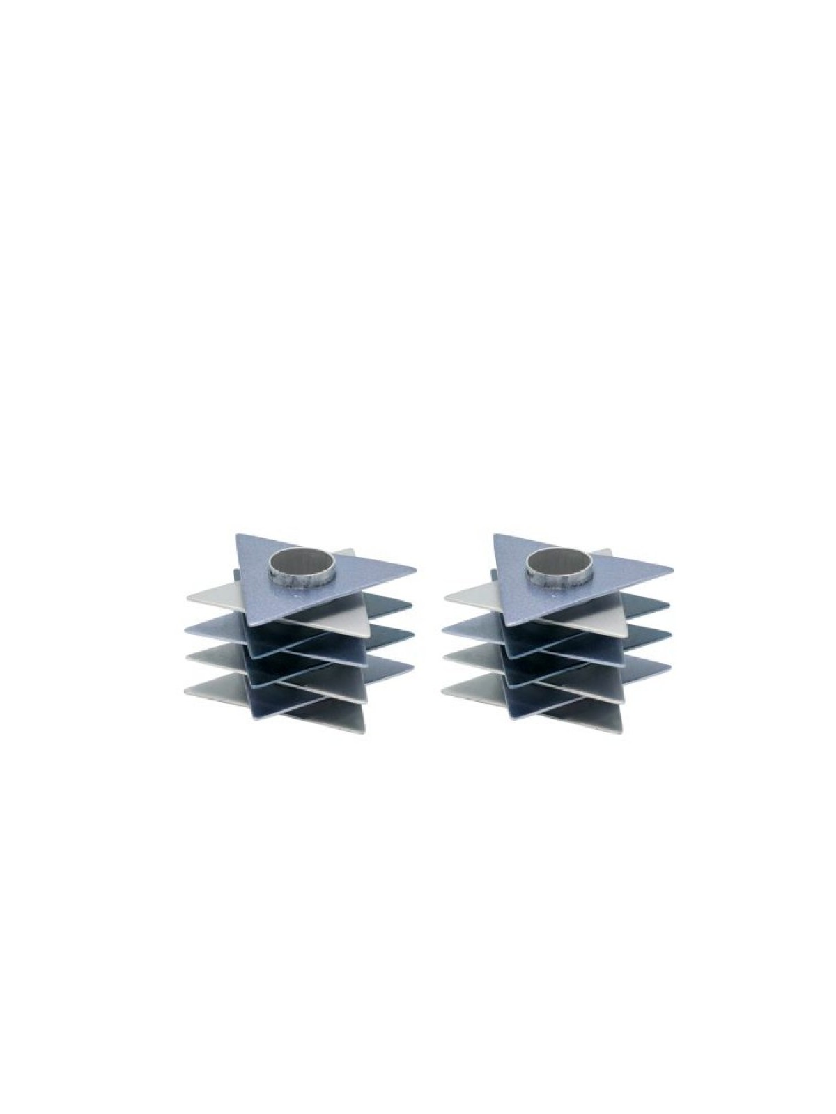 Yair Emanuel Shabbat Candlesticks Stacked Triangle S... | Candlesticks