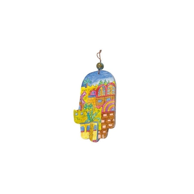 Personalized Wood Painted Hamsa Wall Hanging from Yair Emanuel