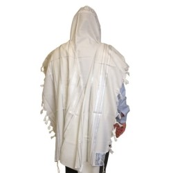 Talitnia Traditional Pure Wool White and Silver Stripes Tallit (Prayer