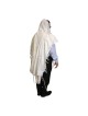 Talitnia Traditional Pure Wool White and Silver Stripes Tallit (Prayer