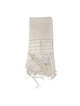 Talitnia Traditional Pure Wool White and Silver Stripes Tallit (Prayer