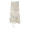 Talitnia Traditional Pure Wool White and Silver Stripes Tallit (Prayer