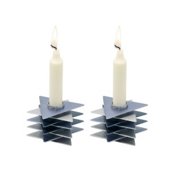 Yair Emanuel Shabbat Candlesticks Stacked Triangle S... | Candlesticks