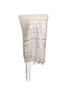 Talitnia Traditional Pure Wool White and Silver Stripes Tallit (Prayer