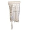 Talitnia Traditional Pure Wool White and Silver Stripes Tallit (Prayer