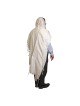 White Acrylic Tallit (Prayer Shawl) with Silver Stripes and Baroque-Pa