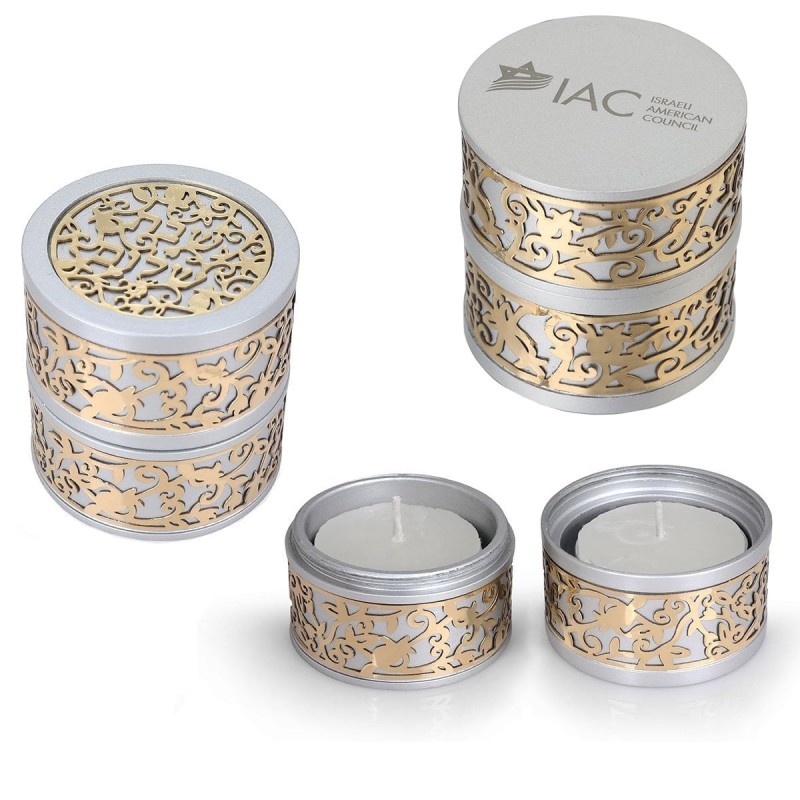 Personalized Travel Shabbat Candle Holders from Yair Emanuel