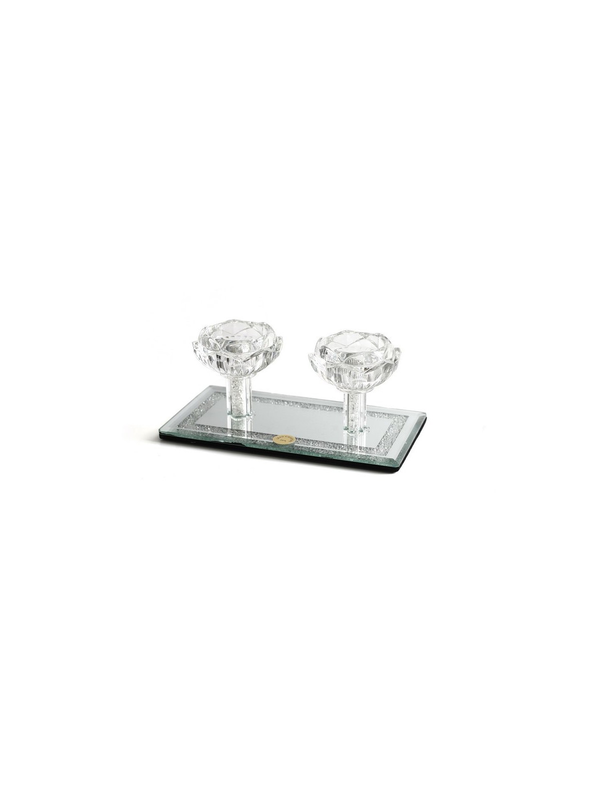 Crystal Glass Double Candlesticks Flower... | Traditional Candlesticks