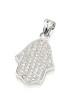 Sterling Silver Hamsa Pendant Necklace With Zircon Stones