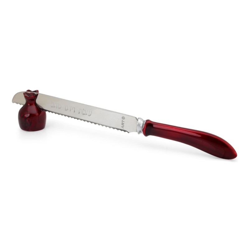 Aluminum Shabbat Knife with Pomegranate Stand