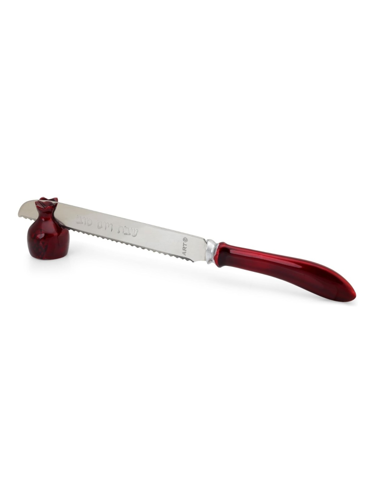 Aluminum Shabbat Knife with Pomegranate Stand