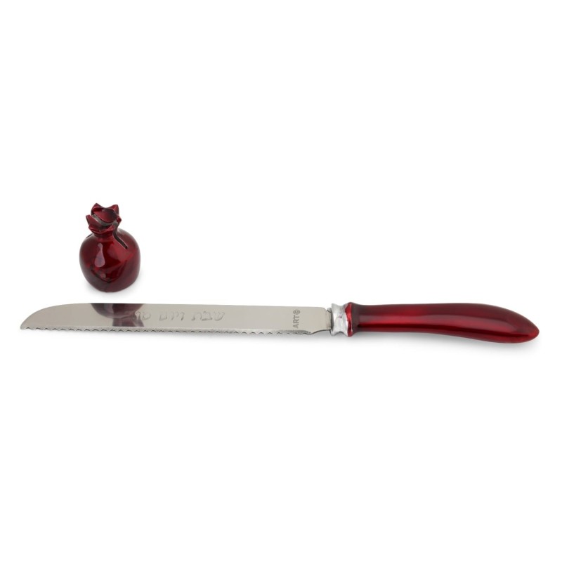 Aluminum Shabbat Knife with Pomegranate Stand