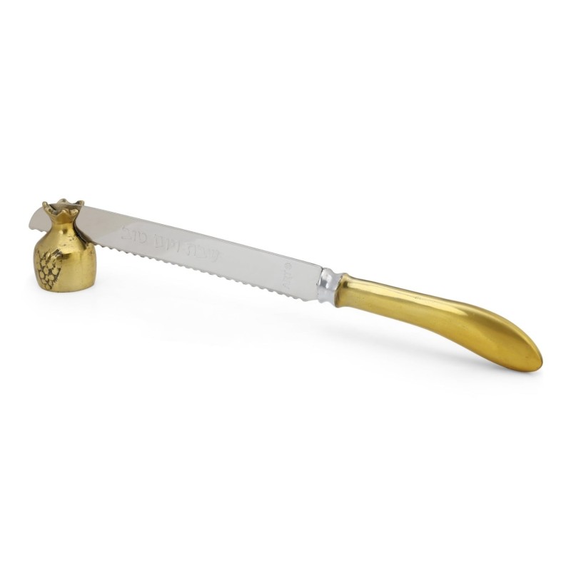 Aluminum Shabbat Knife with Pomegranate Stand