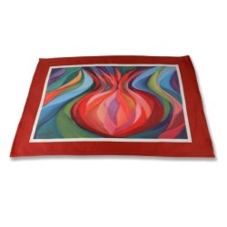 Jordana Klein Pomegranate Challah Cover - on Burgundy Border