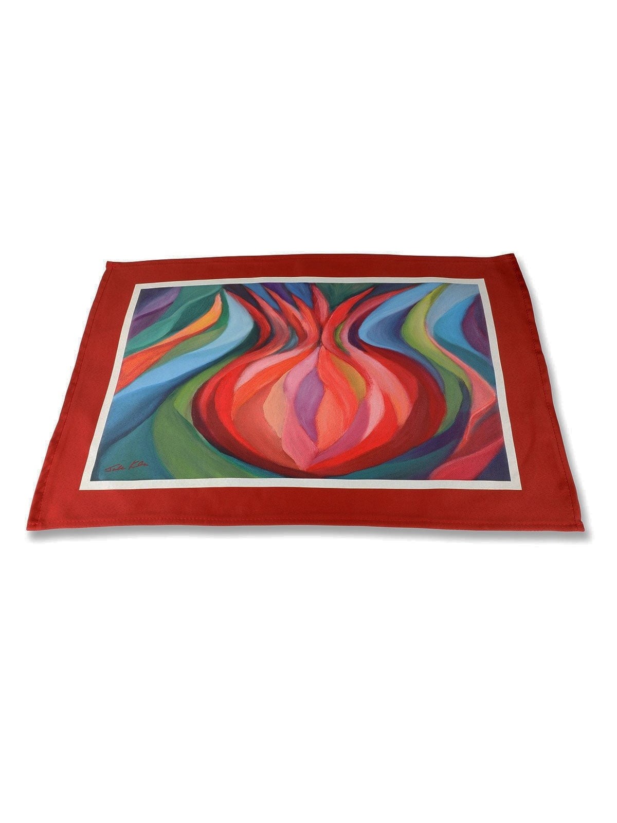 Jordana Klein Pomegranate Challah Cover - on Burgundy Border