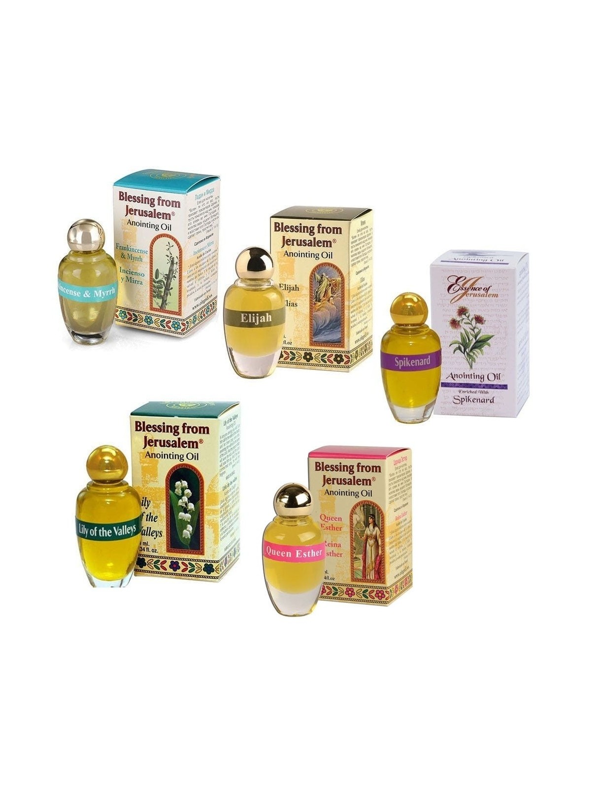 Variety Pack of Five Anointing Oils 12 ml: Buy Four, Get The Fifth For
