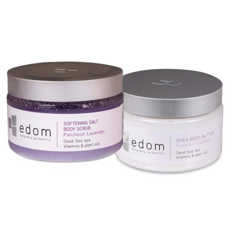 Edom Dead Sea Spa Beauty Body Scrub (Patchouli Lavender) and Shea Body