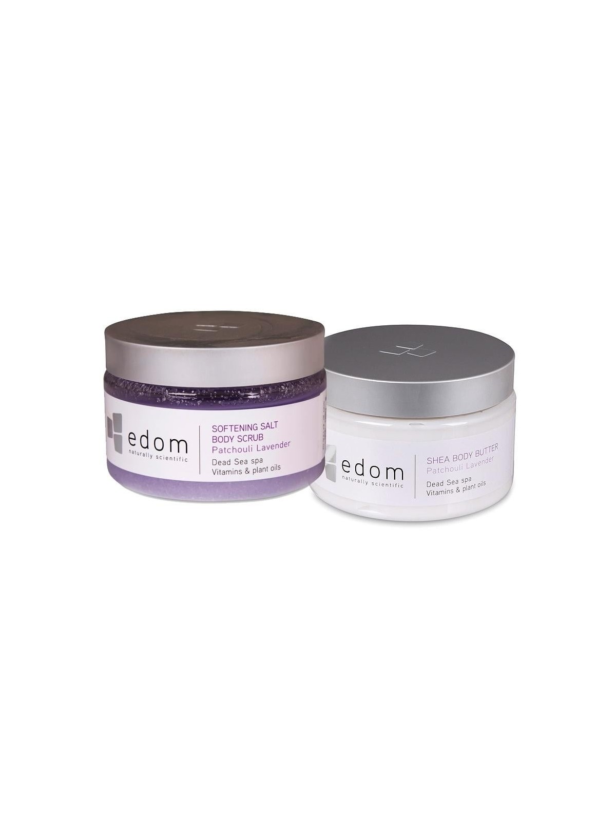 Edom Dead Sea Spa Beauty Body Scrub (Patchouli Lavender) and Shea Body