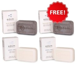 Edom Dead Sea Soap Value Pack: 2 Black Mud Soaps and 2 Mineral Soaps