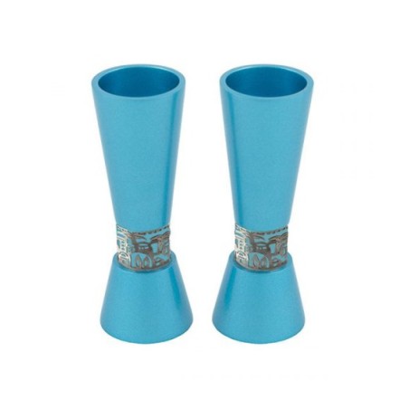 Yair Emanuel Cone Shaped Candlesticks with Silver Je... | Candlesticks