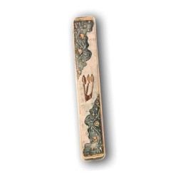 Art in Clay Handmade Pomegranate Ceramic Mezuzah with 24K Gold