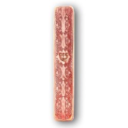 Art in Clay Handmade Bezalel Pattern Ceramic Mezuzah with 24K Gold