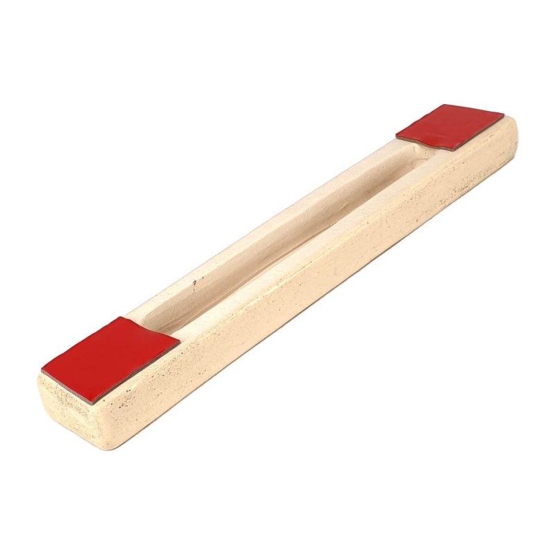 Art in Clay Handmade Bezalel Pattern Ceramic Mezuzah with 24K Gold