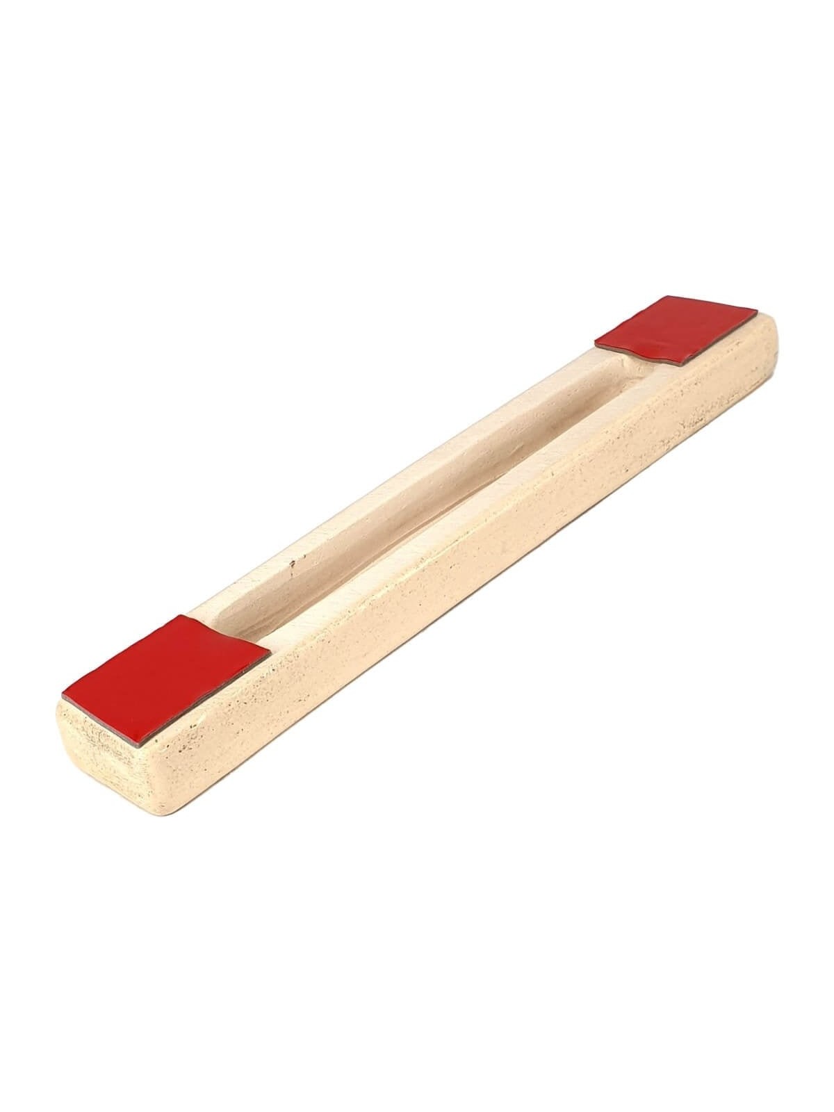 Art in Clay Handmade Bezalel Pattern Ceramic Mezuzah with 24K Gold