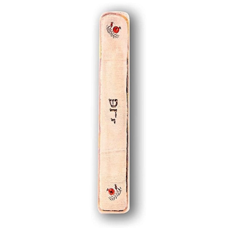 Art in Clay Handmade Prosperity Ceramic Mezuzah with 24K Gold