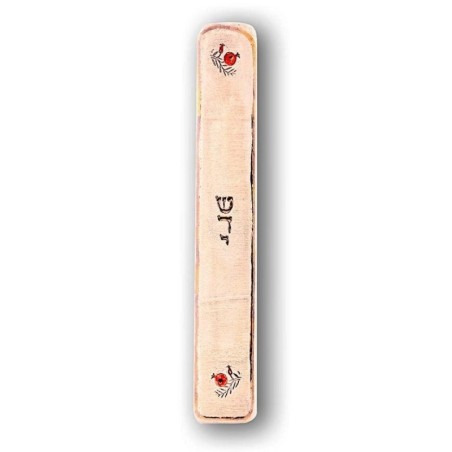 Art in Clay Handmade Prosperity Ceramic Mezuzah with 24K Gold