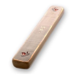 Art in Clay Handmade Prosperity Ceramic Mezuzah with 24K Gold